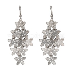 Серьги-подвески в форме цветка из нержавеющей стали 430&nbsp;EJEW-A137-07P