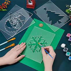 4 шт. шаблоны для шитья акриловыми стежками на рождественскую тематику&nbsp;DIY-BC0015-86A