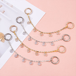 4 шт. 2-х цветные латунные цепочки-удлинители со стразами&nbsp;HJEW-GA00034