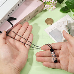 1 шт. стеклянные песочные часы прямоугольник памятная урна для праха питомца подвеска ожерелье&nbsp;NJEW-CA0001-27EB