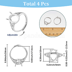 4 шт. латунные регулируемые кольца&nbsp;KK-SC0007-06