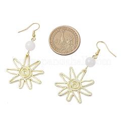 Серьги-подвески из сплава белого нефрита&nbsp;EJEW-JE06425-03