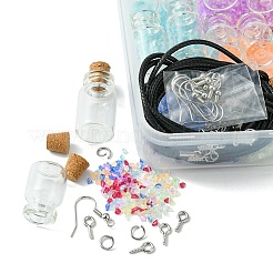 Набор для изготовления серег и ожерелья в форме бутылки желаний своими руками&nbsp;DIY-FS0005-52