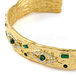 Браслеты-манжеты из натурального малахита из нержавеющей стали 304 BJEW-U009-01G-01
