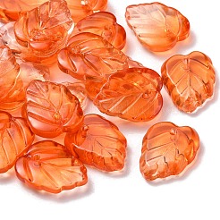 Осенняя тема двухцветные прозрачные стеклянные подвески&nbsp;GLAA-YW0001-53C