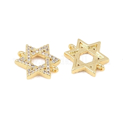 Латунные микропаве из прозрачного кубического циркония в виде звезды Давида&nbsp;KK-C170-01G