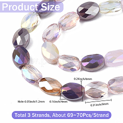 3 нить гальваника стеклянные бусины нити&nbsp;EGLA-PA0001-25D