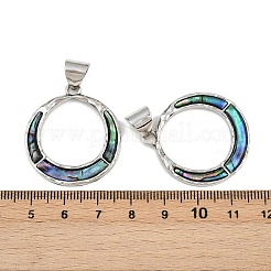 Подвески из сплава с натуральными ракушками-абалоне и пауа&nbsp;SSHEL-B003-04P