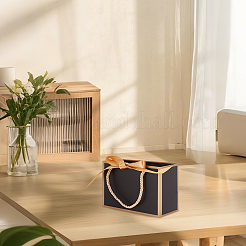 Бумажные переносные подарочные коробки с лентой из золотарника&nbsp;CON-WH0112-014