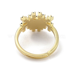 Регулируемые кольца из настоящей 18-каратной позолоченной латуни с паве циркония&nbsp;RJEW-M170-05G-02