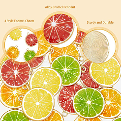 40шт 4 цвета легкие золотые подвески с эмалью&nbsp;ENAM-DC0001-16