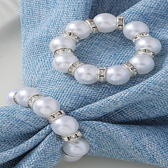 8 шт. кольца для салфеток из сплава и искусственного жемчуга&nbsp;AJEW-LP0002-67