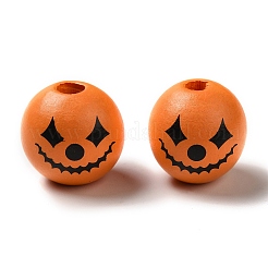 Печатные круглые деревянные европейские бусины&nbsp;X1-WOOD-M006-04