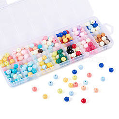 252шт 14 цвета непрозрачные акриловые бусины&nbsp;SACR-TA0001-49