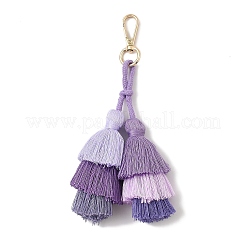 Подвесные украшения ручной работы из нейлоновых ниток в технике макраме&nbsp;HJEW-P019-12G-03