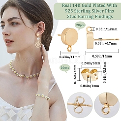 20 шт. латунные серьги-гвоздики&nbsp;KK-BBC0011-30