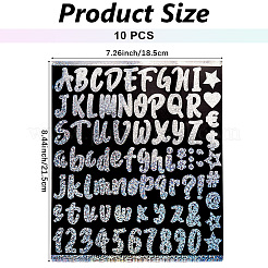 Наборы лазерных наклеек с буквами из ПВХ&nbsp;DIY-WH20010-21