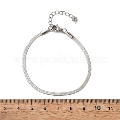 Не тускнеющий браслет из нержавеющей стали 304 с цепочками в елочку для мужчин и женщин&nbsp;BJEW-D450-01P-03