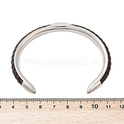 Браслеты-манжеты из микрофибры из нержавеющей стали 304&nbsp;BJEW-D304-14P-02