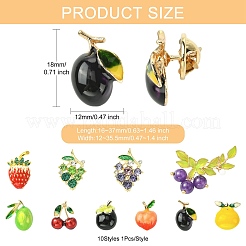 10 шт. 10 шт. эмалевых булавки с изображением фруктов&nbsp;JEWB-CJ0001-78