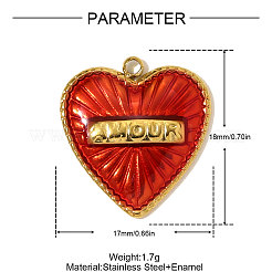 Подвески из нержавеющей стали 304 с эмалью&nbsp;STAS-OY010-14G