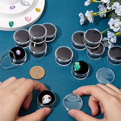 Круглая прозрачная пластиковая коробка для хранения бриллиантов&nbsp;CON-WH20003-01A-01