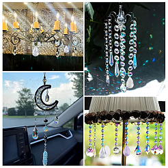 96 шт. 8-х цветные стеклянные подвески-капли&nbsp;GLAA-HY0001-50B