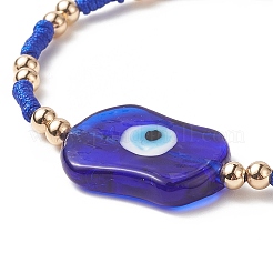 3шт 3 цвета сглаза лэмпворк и стеклянные семена плетеные браслеты из бисера набор для женщин&nbsp;BJEW-JB09250