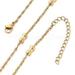 Ожерелья из костяной веревки из нержавеющей стали 304&nbsp;NJEW-C073-02G