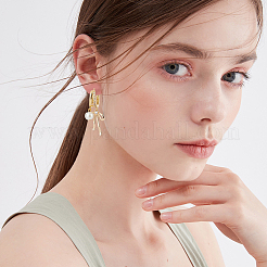 10шт латунные серьги-кольца с микро-паве из прозрачного кубического циркония&nbsp;KK-BBC0015-61