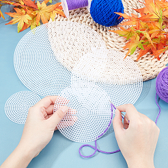 8 шт. 4-х сторонний плоский круглый пластиковый сетчатый лист&nbsp;DIY-PH0003-75