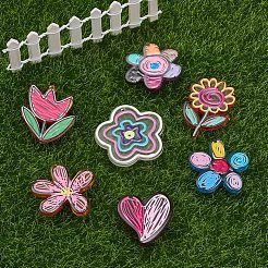 7шт 7 стиля прозрачные акриловые подвески&nbsp;KY-YW0001-18