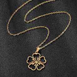 Комплекты из ожерелий и серег-гвоздиков из нержавеющей стали Flower 201 для женщин&nbsp;SJEW-Q025-04G