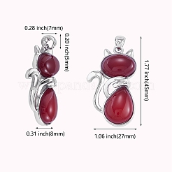 12шт 12 стильные подвески котенок из натуральных и синтетических драгоценных камней&nbsp;G-SZ0002-17