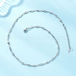 Ожерелья из цепочек с крестообразными ромбами из нержавеющей стали 304&nbsp;NJEW-JN05651