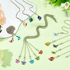 Подвески из эмали из сплава бабочки&nbsp;AJEW-DC00002