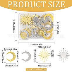 24 шт. 4 стиля подвески-подвески для соединителей из латуни с покрытием стойки&nbsp;KK-FS0002-03