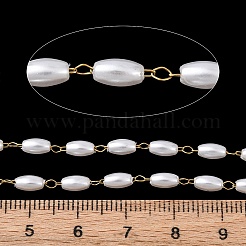 Цепи из нержавеющей стали 304 и АБС-пластика с жемчужными бусинами&nbsp;CHS-G048-06G