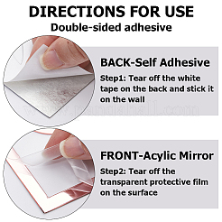 3шт лист акриловые зеркальные наклейки на стену&nbsp;DIY-WH0304-722A