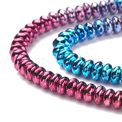 Цвет радуги гальванический немагнитный синтетический гематит бусины нити&nbsp;G-L489-F01