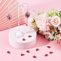 30 шт. эмалевые подвески в виде божьей коровки из платинового сплава&nbsp;ENAM-SC0003-06