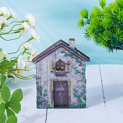 Деревянная сказочная дверь для украшения сада и двора&nbsp;AJEW-WH20002-58A