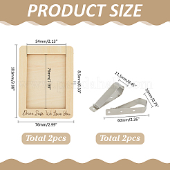 2 прямоугольная деревянная фоторамка для автомобильного козырька с железными зажимами&nbsp;AJEW-ME0002-33