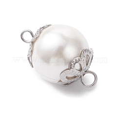 Подвески-соединители из белых круглых жемчужин PALLOY-JF04383
