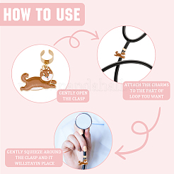 6 шт. 6 стиля подвеска-стетоскоп в виде собаки из эмалевого сплава&nbsp;HJEW-SP0001-36