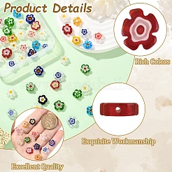 45шт 4 стиля стеклянные бусины миллефиори ручной работы&nbsp;LAMP-YW0001-65