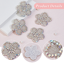 4 шт. цветочные тканевые лоскуты DIY-FH0007-54A