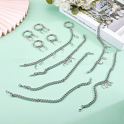 10 шт. 10 стиля 201 нержавеющая сталь кубинские звенья цепи для обуви&nbsp;HJEW-GO00119