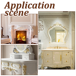 Резная накладка из каучукового дерева&nbsp;DIY-WH0622-407A