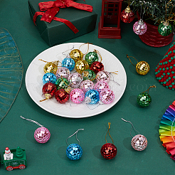 30 шт. подвесные украшения в виде диско-шаров из стекла и пены 6 цветов&nbsp;HJEW-ME0001-13